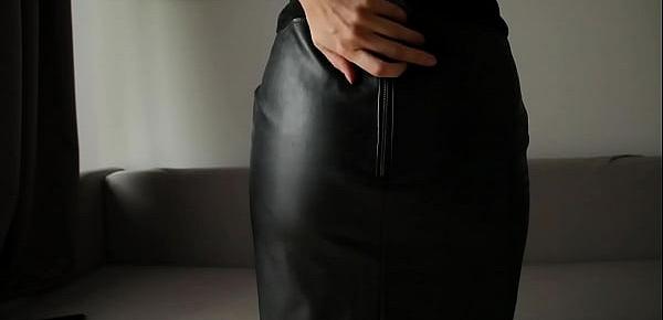 slowly taking skirt off